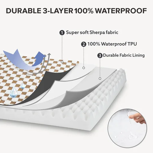 Vista 4 de JOEJOY Cama para Perros Medianos, Cama Ortopédica Grande para Perros con Funda Lavable Extraíble, Linda Cama de Felpa Moderna y Espuma Viscoelástica