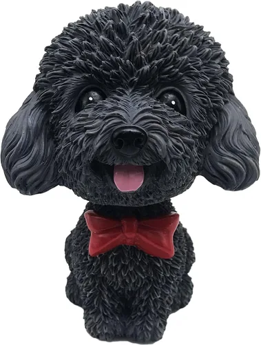 Vista 2 de IBWell Mini perro con cabeza de resina, para decoración de tablero de tablero de tablero de auto