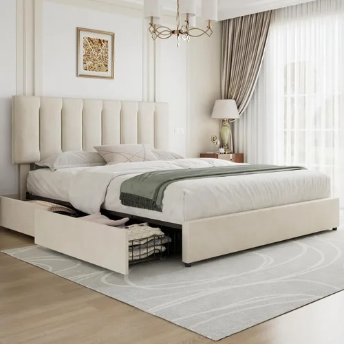 Vista 57 de VECELO Base de cama de tamaño individual con cajón de almacenamiento, base de cama de plataforma resistente con cabecera y fuerte soporte de Negro