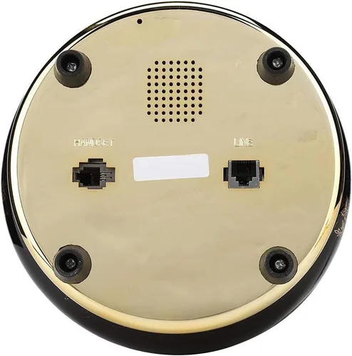 Vista 9 de Teléfono antiguo, retro de cerámica dorada, patrón de flores antiguas, teléfono fijo clásico con sistema dual/DTMF, identificación de llamadas