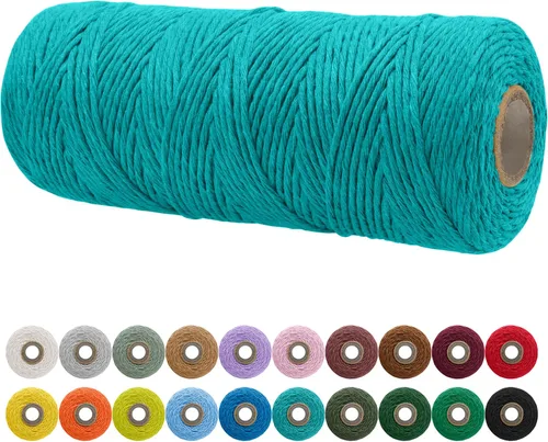 Vista 180 de JeogYong Cordón de macramé de un solo hilo 3 mm x 109 yardas (328 pies) Cuerda de algodón suave Hilo de macramé de 3 mm, suministros de macramé