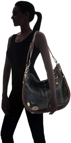 Vista 4 de CHALA Bolsos Bolso Chala Grande Convertible Crossbody o Hombro - NEGRO, Vaca