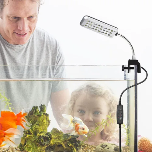 Vista 7 de DaToo Luz de acuario pequeña luz LED clip para pecera 1.5W con temporizador y atenuador, 1 año de garantía