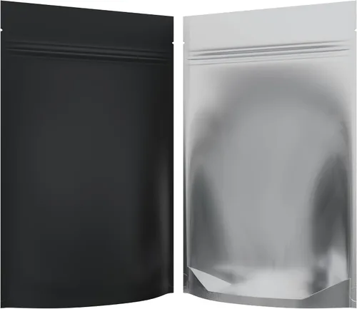 Vista 36 de Bolsas de barrera estilo Mylar – Cremallera con sellado térmico – 100 bolsas (negro brillante/transparente, 0.04 oz - 3 x 4.5 pulgadas)