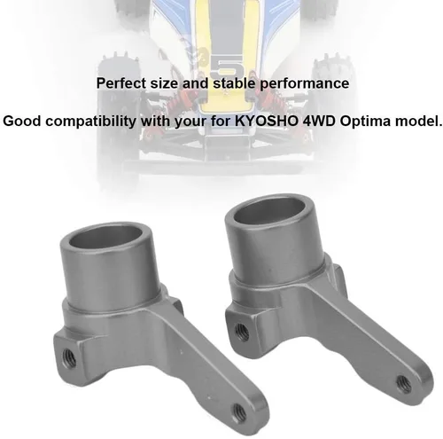 Vista 2 de Tbest 2 piezas de aleación de aluminio para nudillos de brazo de dirección (L/R) para 4WD Optima Maxima RC Car (plata) accesorios