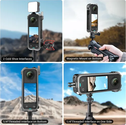 Vista 2 de CYNOVA Insta 360 X4 - Marco utilitario con cubierta de silicona para lentes