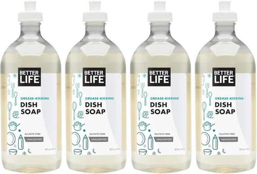 Vista 11 de Better Life Jabón para platos sin sulfato, resistente a la grasa y suave para las manos, granada, 22 onzas