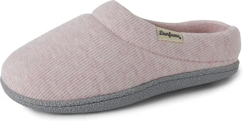 Vista 24 de Dearfoams - Pantuflas de espuma viscoelástica para mujer Leslie Terry con anchos amplios para interiores Paradise Pink Terry