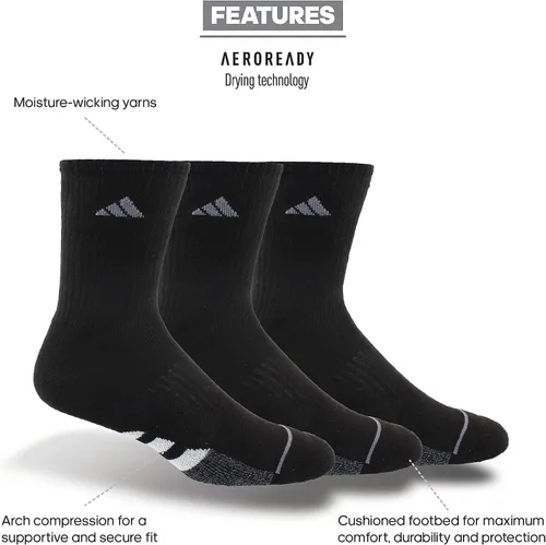 Vista 2 de adidas womens Cushioned Crew Socks (3-pair)