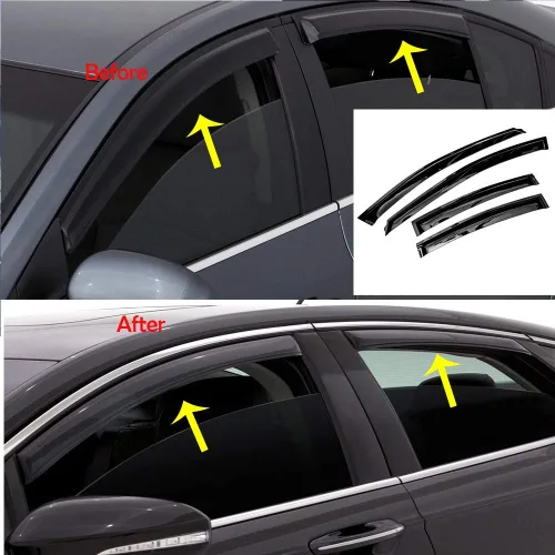 Vista 3 de Ventvisor - Visera para ventana lateral compatible con Chevrolet Cruze 2011-2016, deflector de lluvia, protector solar, deflector de viento, humo