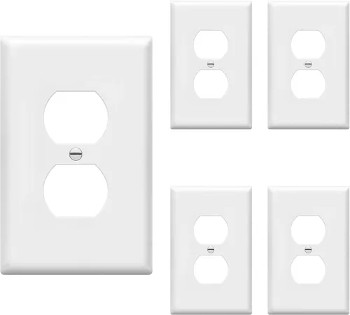 Vista 57 de ENERLITES Placa de pared dúplex para tomacorriente para receptáculos, cubierta de toma de corriente eléctrica jumbo, acabado brillante, de gran Negro