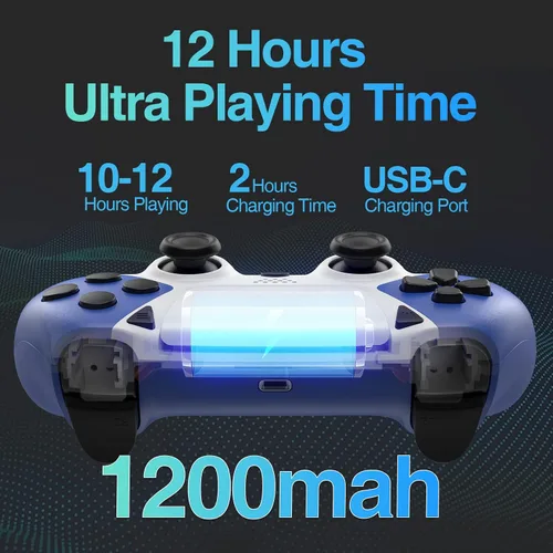 Vista 3 de AUGEX Wireless Controller for PS4 Controller, Wireless Gamepad Work with Playstation 4 Controllers, Game Control for PS4 Controller with Joystick