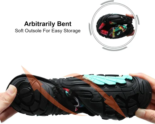 Vista 6 de JIASUQI Zapatos de agua atléticos para senderismo, descalzos, para natación, deportes, caminar, para mujeres y hombres
