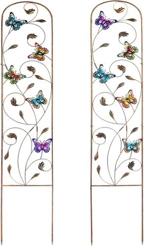 Vista 7 de SUNNYPARK Juego de 2 enrejados de jardín de metal con forma de colibrí para plantas trepadoras, enrejado decorativo para verduras y flores