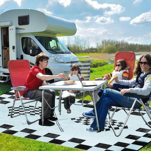 Vista 5 de EEZ RV Products - Esteras reversibles resistentes para exteriores de 9'x12' para RVing/Boondocking