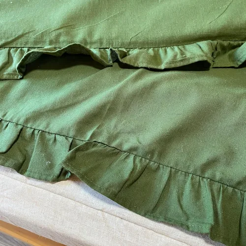 Vista 4 de Green Hemp Duvet Cover with Ruffles 1pc - only Duvet Cover (US Double 80x80")