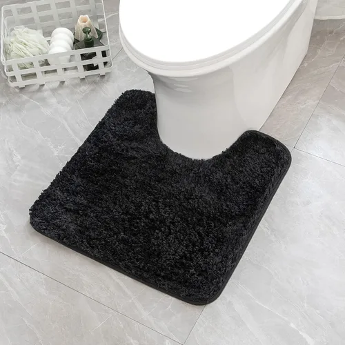 Vista 74 de MIULEE Alfombras de baño negras, suaves y pequeñas, absorbentes, antideslizantes, de secado rápido, esponjosas, para baño, bañera y duchas, lavables
