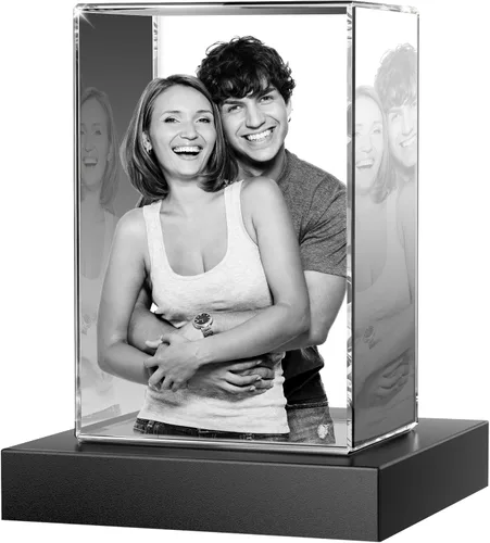 Vista 20 de Foto de cristal 3D con forma de corazón personalizada, regalo de imagen de cristal grabada con láser para papá, marido, abuelo, día del padre