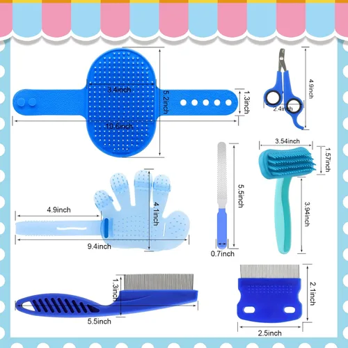 Vista 2 de KALAMANDA - Kit de aseo para conejo, cepillo para quitar uñas con cortaúñas de conejo, recortadores de uñas de conejo con peines para mascotas