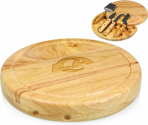 Vista 8 de PICNIC TIME NFL Circo Juego de Tabla de Quesos y Cuchillos - Juego de Tabla de Charcutería - Tabla de Cortar de Madera