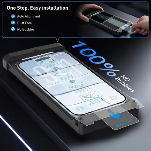 Vista 4 de KUZOOM Protector de pantalla para iPhone, paquete de 2 (negro, iPhone 17 Air)