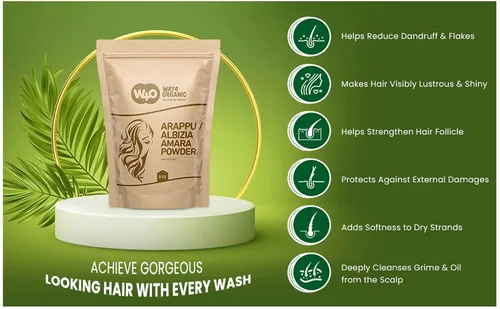 Vista 5 de Arappu/Albizia Amara Powder 8 oz, Champú natural y acondicionador para la reparación del cabello, cuidado del cuero cabelludo, cuidado del cabello