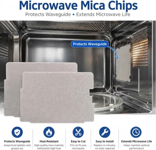 Vista 4 de 5304462314 Reemplazo de cubierta de mica para guía de ondas de microondas compatible con microondas Frigidaire Electrolux, pieza de reparación