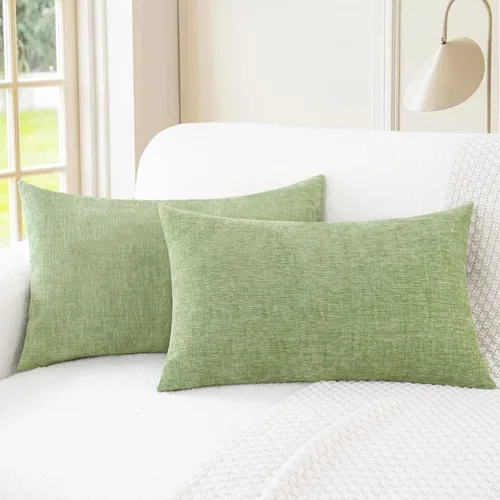 Vista 10 de CaliTime - Paquete de 2 fundas de almohada acogedoras para sofá, decoración del hogar, felpilla suave teñida sólida, 16 x 16 pulgadas, marrón Marrón