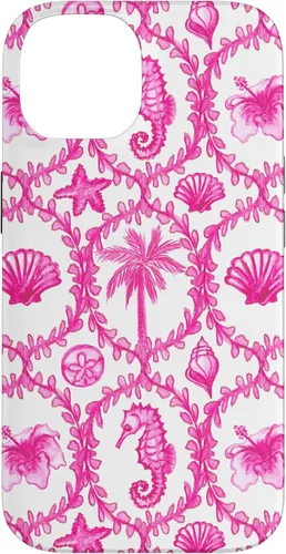 Vista 4 de Funda rosa hawaiana para iPhone 16 Coastal Nieta Coco Girl Preppy