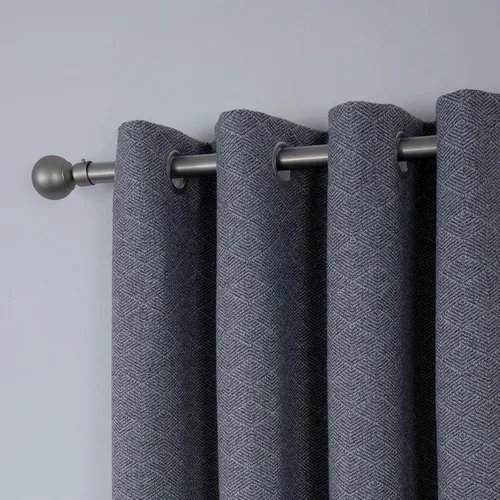Vista 2 de always4u Cortinas geométricas de rombos suaves con aspecto de lana, 2 paneles, cortinas de lujo para tratamiento de ventanas de invierno, para sala