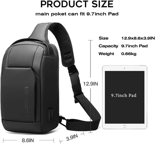 Vista 2 de BANGE Bolso bandolera para hombre, bandolera para hombre