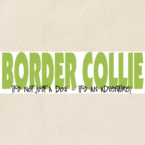Vista 2 de CafePress Border Collie ADVENTURE - Bolsa de lona natural, bolsa de compras reutilizable