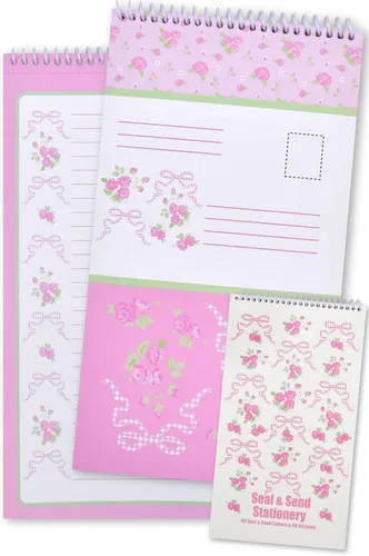 Vista 9 de iscream Seal and Send - Bloc de notas de papelería de 40 hojas con sellos, pelotas de playa 40 Pack, Cute Design, Spiral Bound, Large 10.5" x