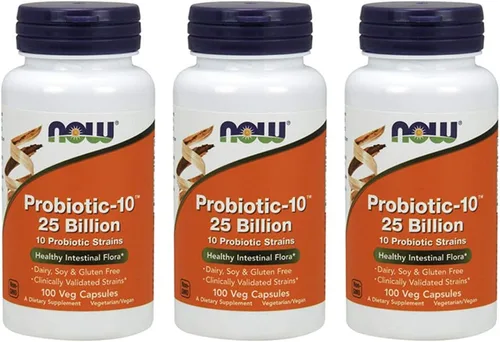 Vista 4 de NOW Foods Probiotic-10 25 mil millones, 100 unidades (paquete de 3)