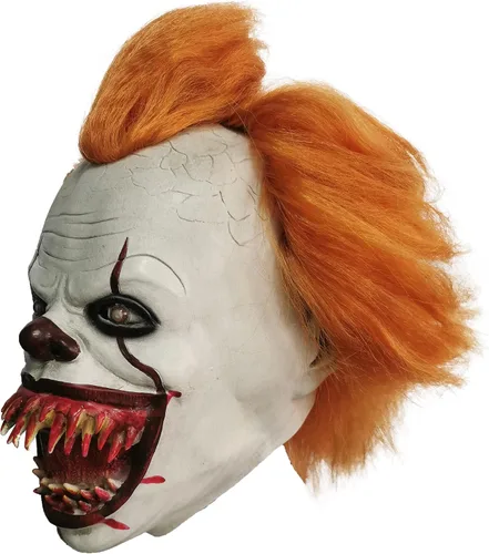 Vista 3 de Máscara de payaso de arte de Halloween, película de terror, accesorios de cosplay, fiesta temática, accesorios de mascarada