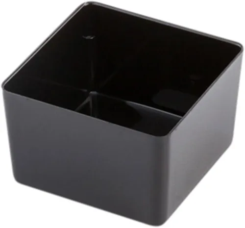 Vista 2 de Restaurantware Mini tazas de postre de 2 onzas, 100 tiradores cuadrados para postres, desechables Quadrato de plástico negro, tazas de parfait