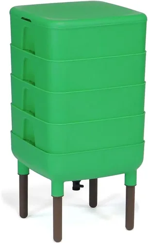 Vista 12 de FCMP Outdoor - The Essential Living Composter, contenedor de 4 bandejas para vermicompostador, color negro