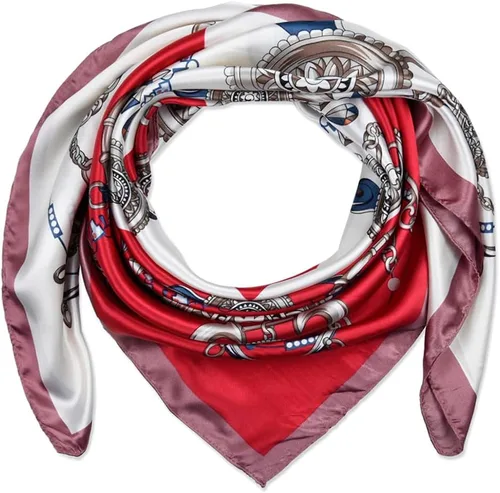 Vista 43 de corciova - Bufanda cuadrada grande para mujer, diadema sedosa para cabello rizado, lazo para dormir por la noche, bandana a la moda, 35 x 35