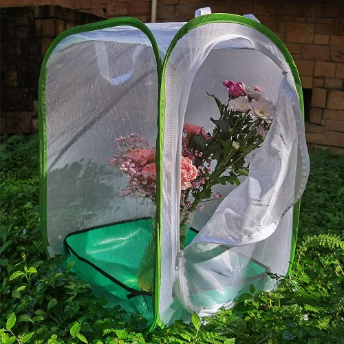 Vista 2 de Hábitat de mariposas con bandeja de caca de cacao, jaula de mariposa monarca con bandeja de caca de 24 pulgadas de alto