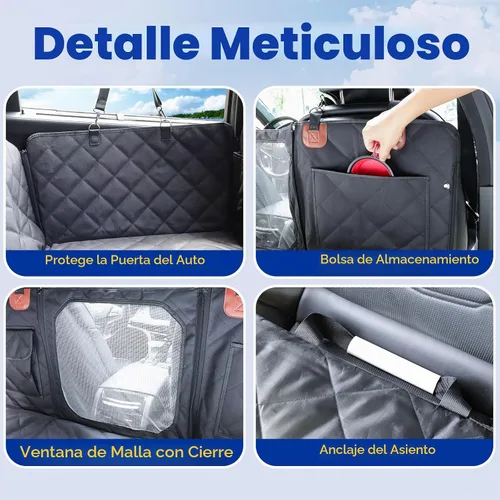 Vista 7 de Extensor de asiento trasero convertible para perros, plegable de 400 libras, funda de asiento de automóvil para perro con parte inferior dura