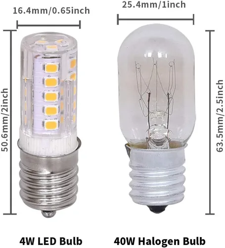 Vista 2 de Nobranded Bombilla LED E17, equivalente a bombilla halógena de 40 W, regulable, bombilla para microondas y máquina de fumar, AC110-130V 4W blanco