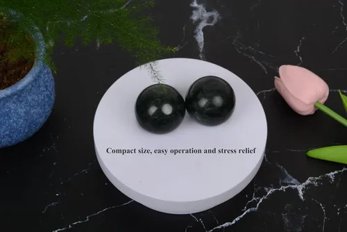 Vista 7 de Bolas Baoding de mármol natural de bolas tradicionales chinas para el cuidado de la salud, paquete de 2 bolas de masaje de 1.6 pulgadas para masaje