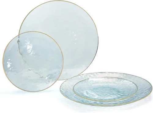 Vista 13 de Ocasiones" Paquete de 50 platos (25 invitados) - Juego de platos de plástico desechables para fiestas de boda pesados, cena de 25 x 10 pulgadas +