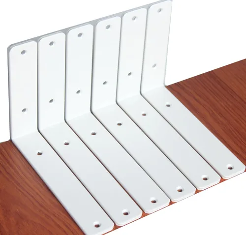 Vista 87 de Paquete de 2 soportes de estante en L de 6 pulgadas de largo x 4 pulgadas de alto x 1.5 pulgadas de ancho, 5 mm de grosor, soportes de estante