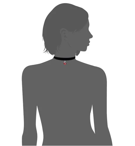 Vista 5 de Collar con dije de piedra granate y lazo de terciopelo de 38 de ancho chocker ideal para mujer y niña