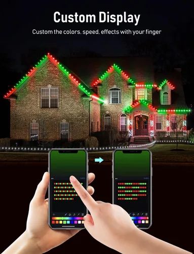 Vista 2 de Guirnalda de luces C9 para Navidad personalizada, 33 pies, 50 LED, controladas por aplicación, cambio de color, control de grupo, luces de cadena