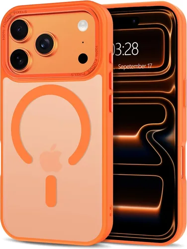 Vista 52 de Anuck - Funda magnética para iPhone 11 compatible con MagSafe, carcasa trasera mate translúcida dura, borde de TPU, delgada, resistente a impactos