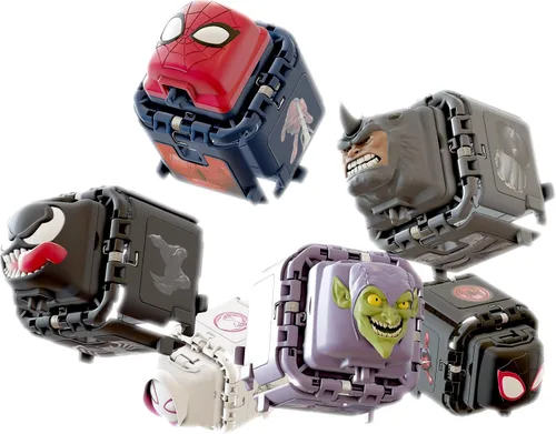 Vista 6 de Battle Cubes - Paquete de 2 Marvel Spider-Man, Spider-Gwen VS Green Goblin, libera poder, lanzar ataque, 2 cubos y 6 fichas, sistema de batalla