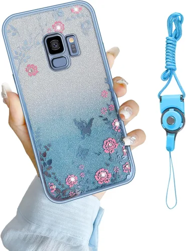 Vista 12 de Funda para Samsung Galaxy S8, Samsung S8 para mujer, cambio gradual con purpurina, cristal suave, TPU mariposa, floral, corazón, transparente, funda