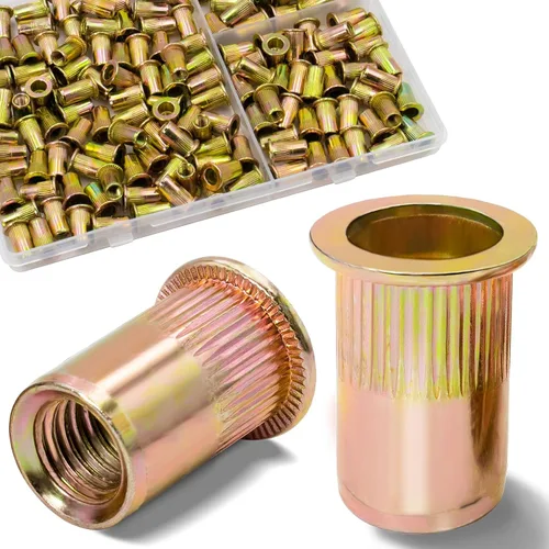 Vista 29 de Tuerca de remache UNC de 1/2 ''-13, 10 piezas de acero inoxidable 304 cabeza plana remache roscado inserto Nutsert
